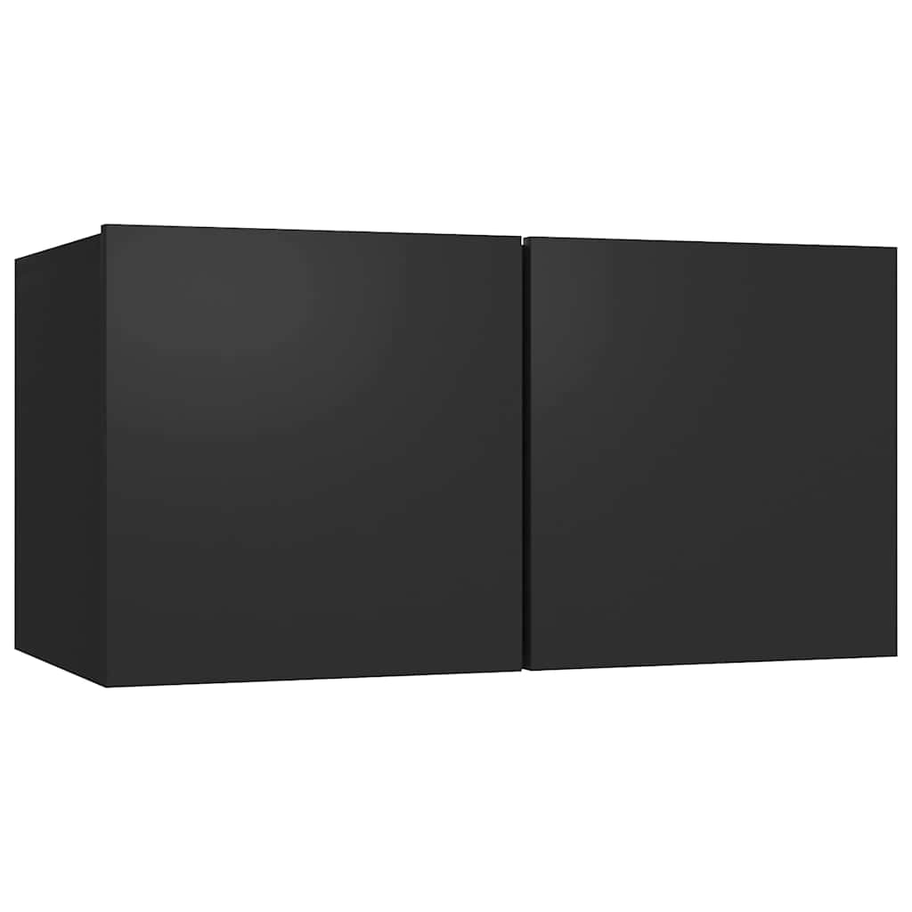 5 Piece TV Cabinet Set Black Engineered Wood