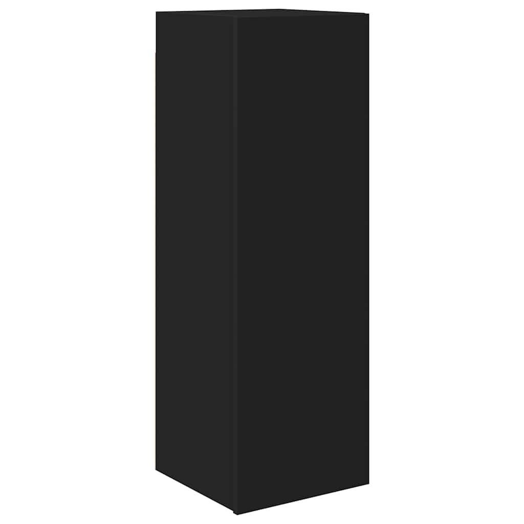 10 Piece TV Cabinet Set Black Engineered Wood