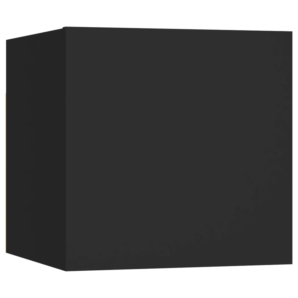 6 Piece TV Cabinet Set Black Engineered Wood