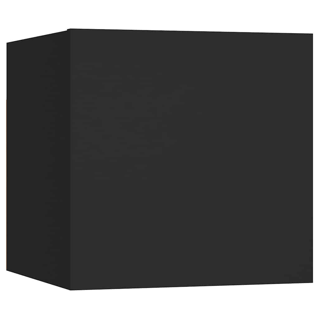 9 Piece TV Cabinet Set Black Engineered Wood