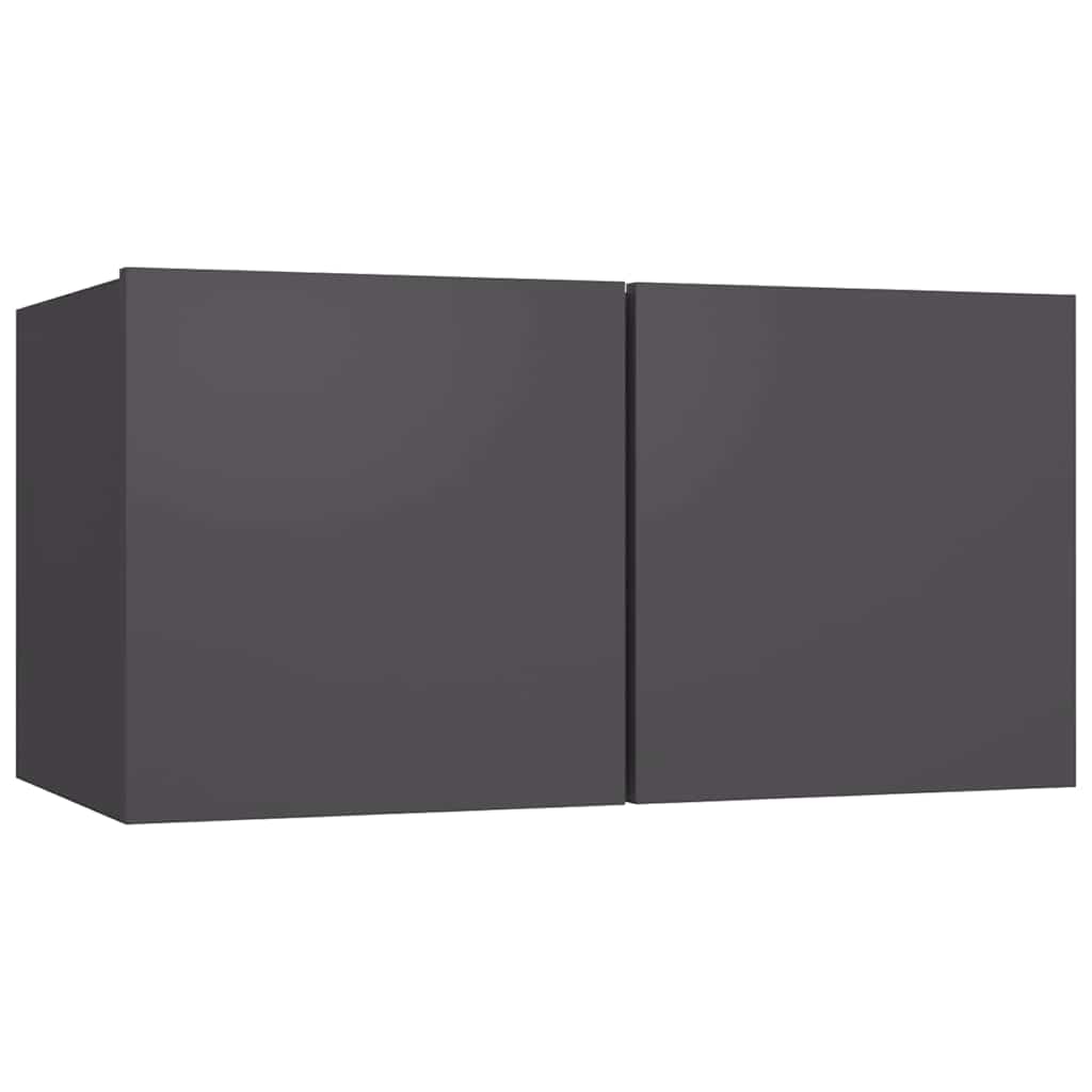 4 Piece TV Cabinet Set Grey 60x30x30 cm Engineered Wood