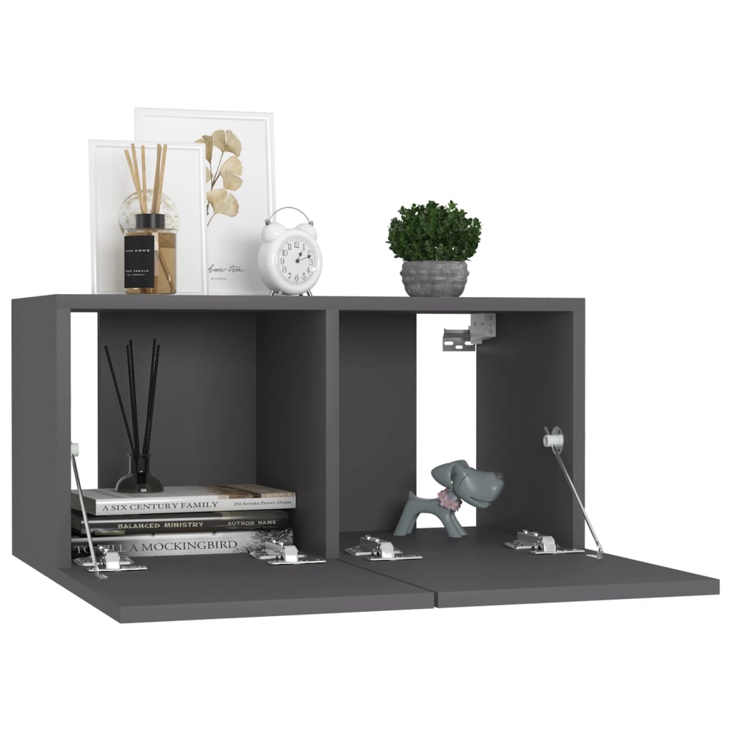 TV Cabinets 4 pcs Grey 60x30x30 cm Engineered Wood