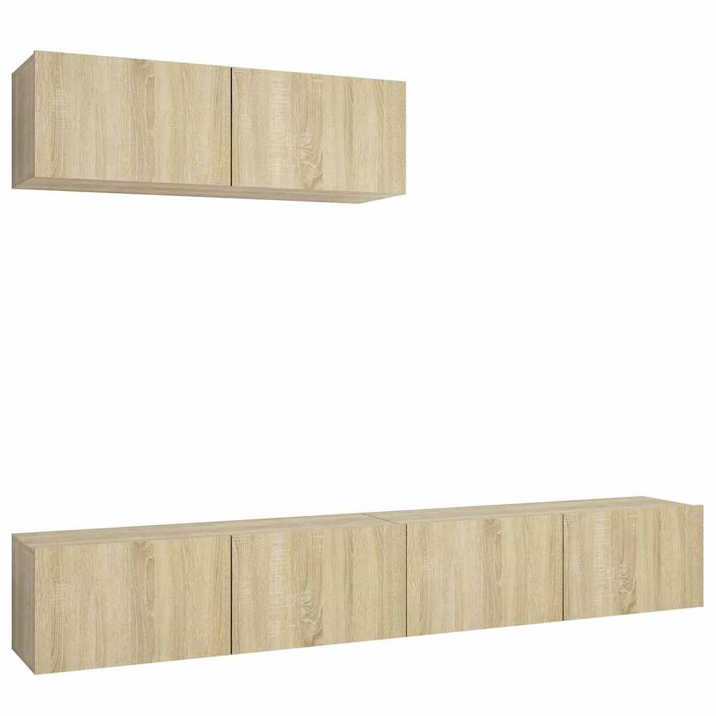 3 Piece TV Cabinet Set Sonoma Oak Engineered Wood
