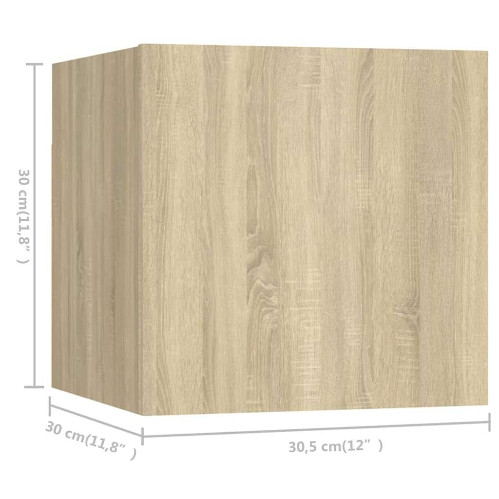9 Piece TV Cabinet Set Sonoma Oak Engineered Wood