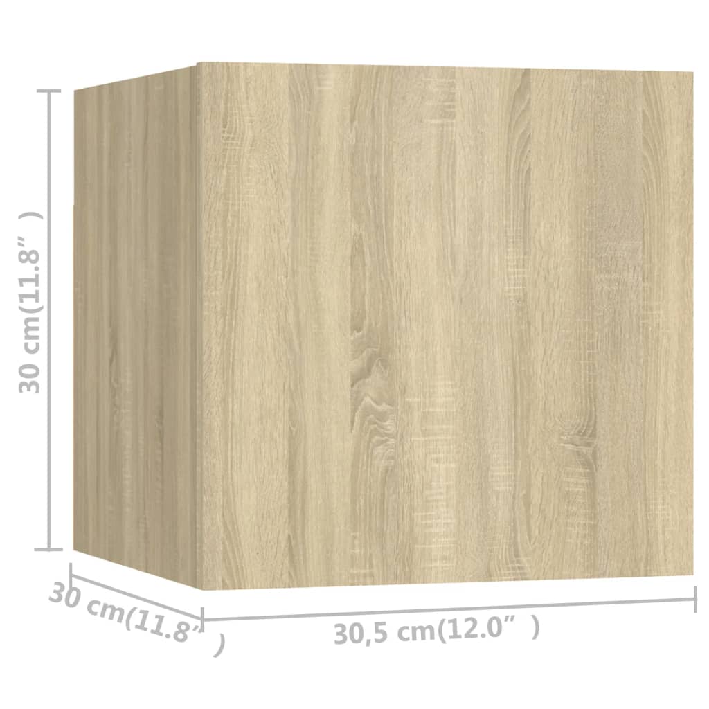 8 Piece Wall-mounted TV Cabinet Set Sonoma Oak 30,5x30x30 cm
