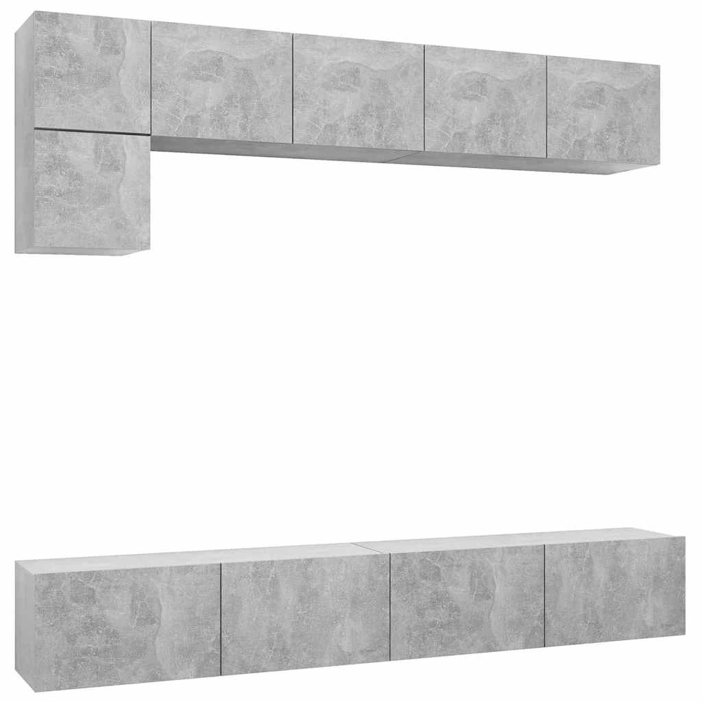 5 Piece TV Cabinet Set Concrete Grey Engineered Wood