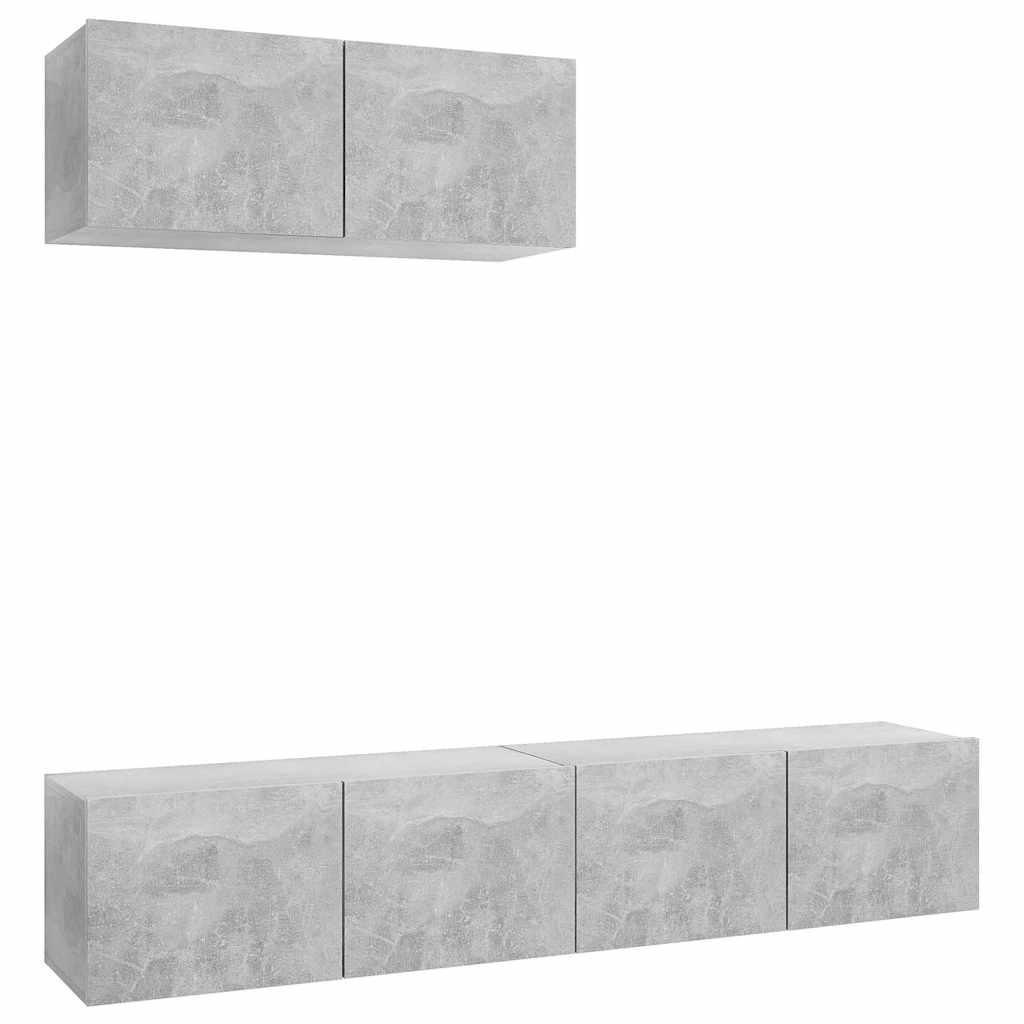3 Piece TV Cabinet Set Concrete Grey Engineered Wood