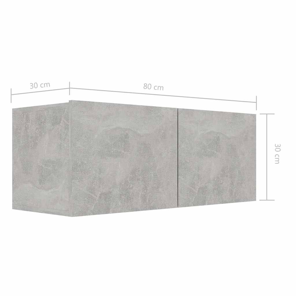 4 Piece TV Cabinet Set Concrete Grey Engineered Wood