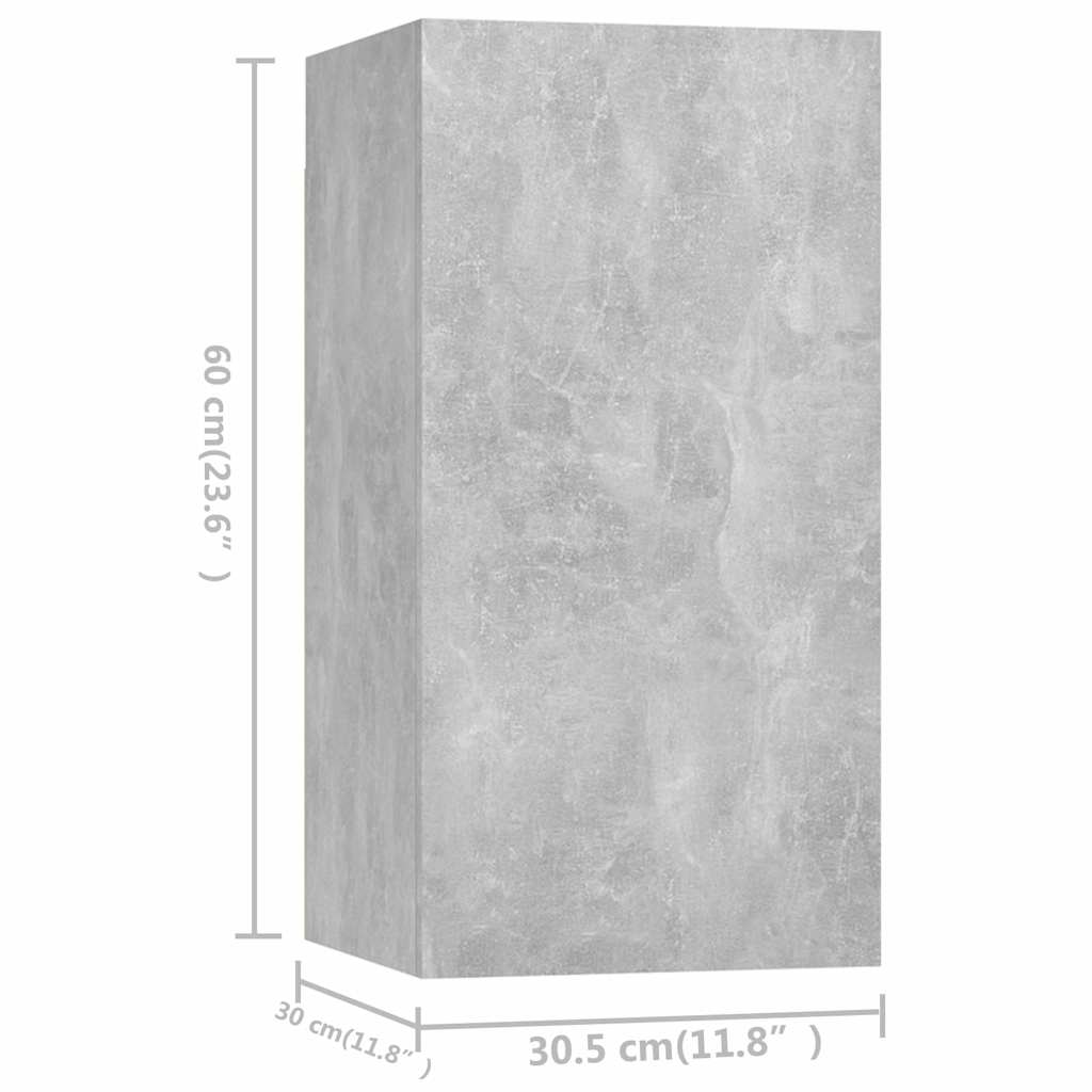 9 Piece TV Cabinet Set Concrete Grey Engineered Wood