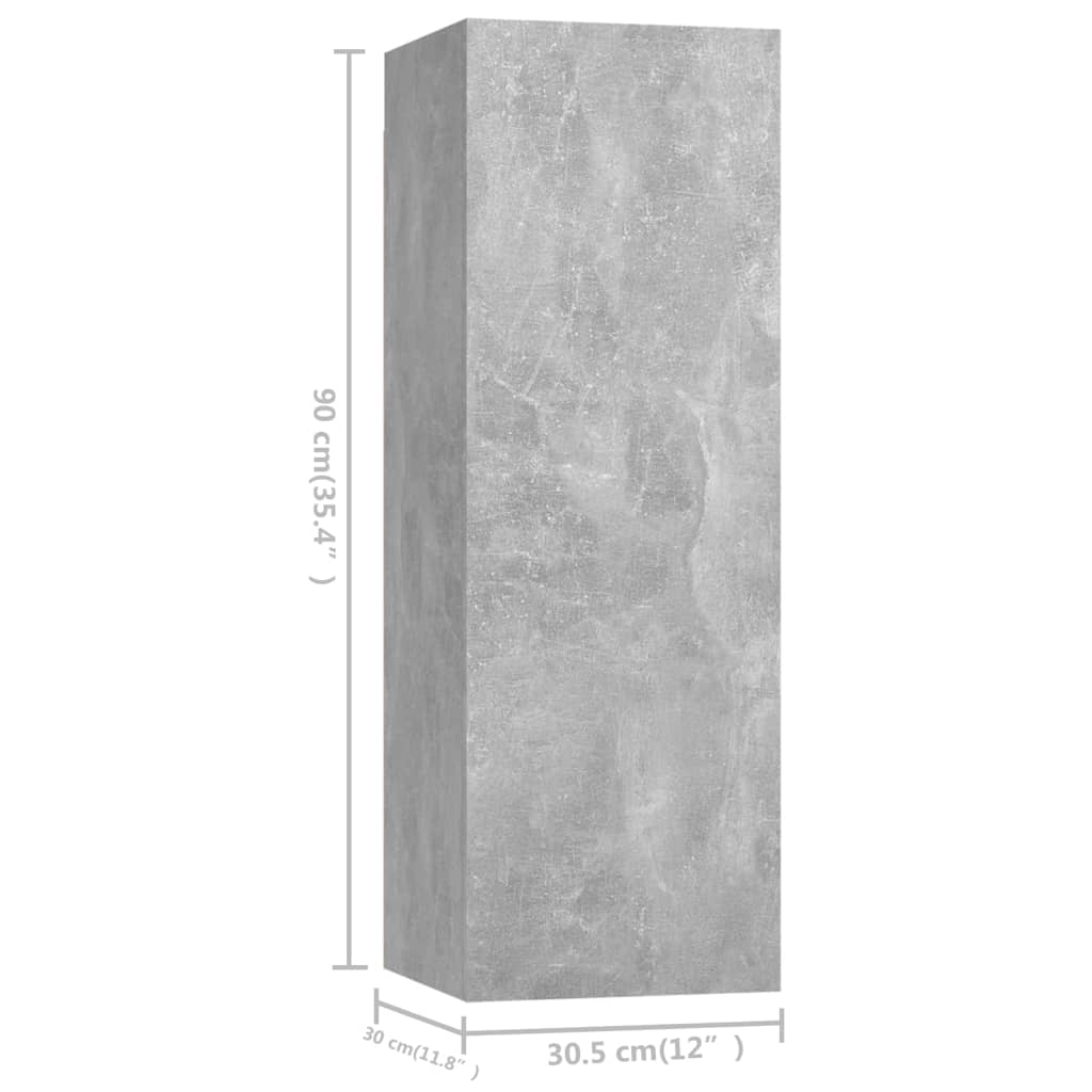 9 Piece TV Cabinet Set Concrete Grey Engineered Wood