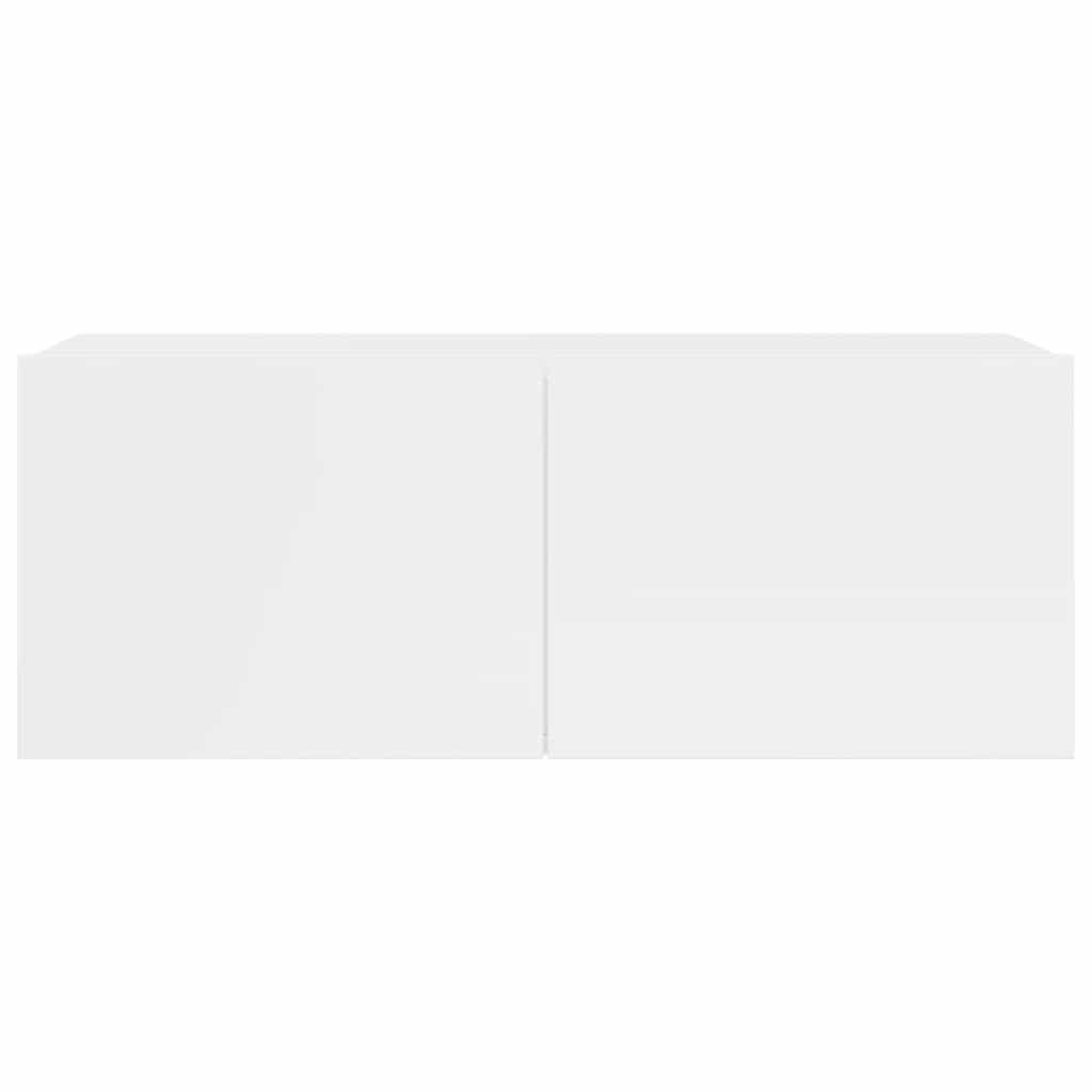 8 Piece TV Cabinet Set High Gloss White Engineered Wood