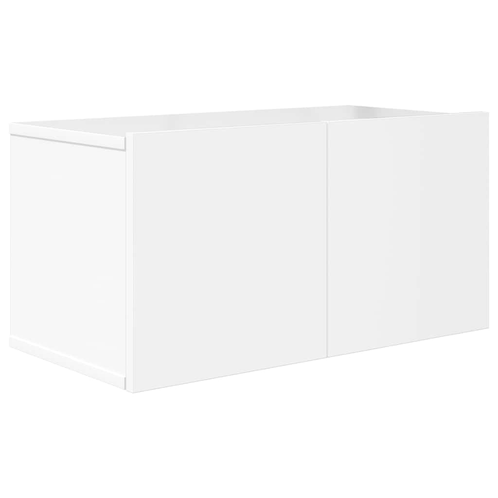 10 Piece TV Cabinet Set High Gloss White Engineered Wood