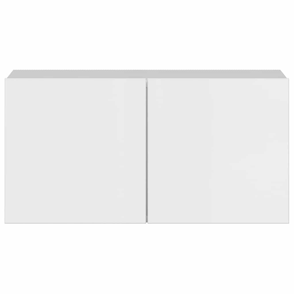 5 Piece TV Cabinet Set High Gloss White Engineered Wood