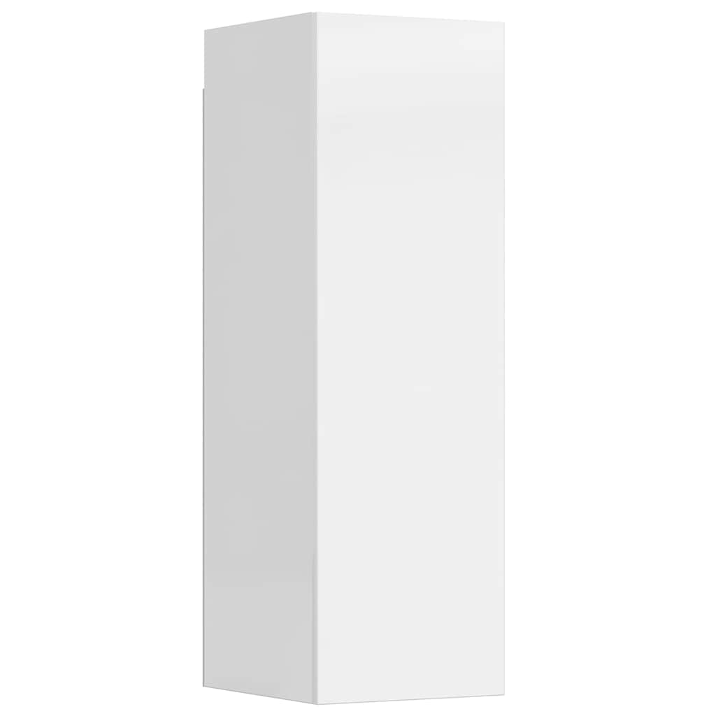 3 Piece TV Cabinet Set High Gloss White Engineered Wood