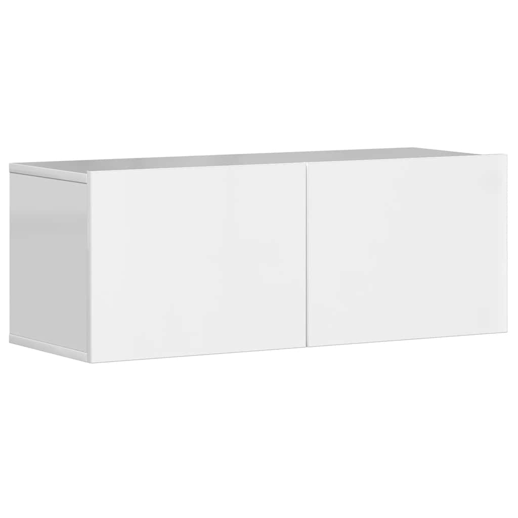 3 Piece TV Cabinet Set High Gloss White Engineered Wood