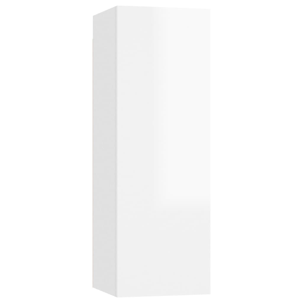 5 Piece TV Cabinet Set High Gloss White Engineered Wood