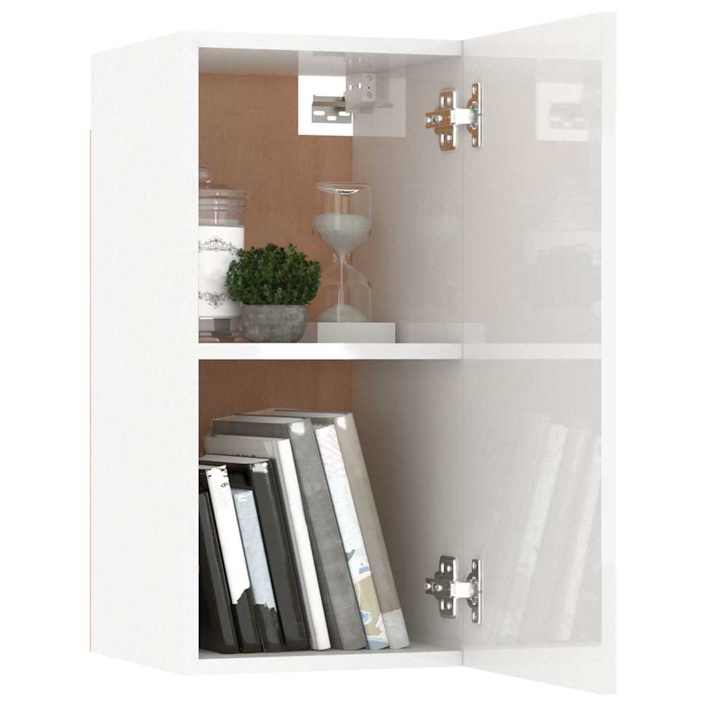 3 Piece TV Cabinet Set High Gloss White Engineered Wood