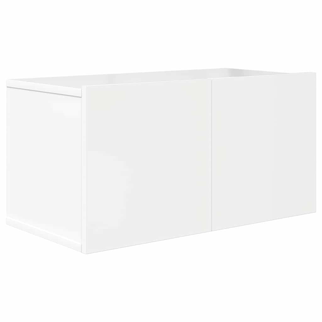 10 Piece TV Cabinet Set High Gloss White Engineered Wood