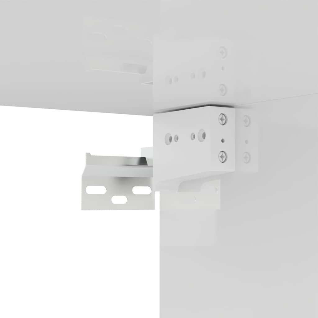 7 Piece TV Cabinet Set High Gloss White Engineered Wood