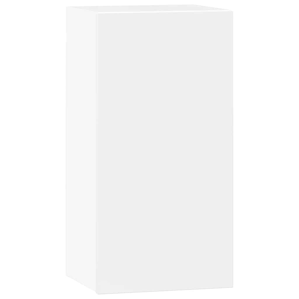 6 Piece TV Cabinet Set High Gloss White Engineered Wood