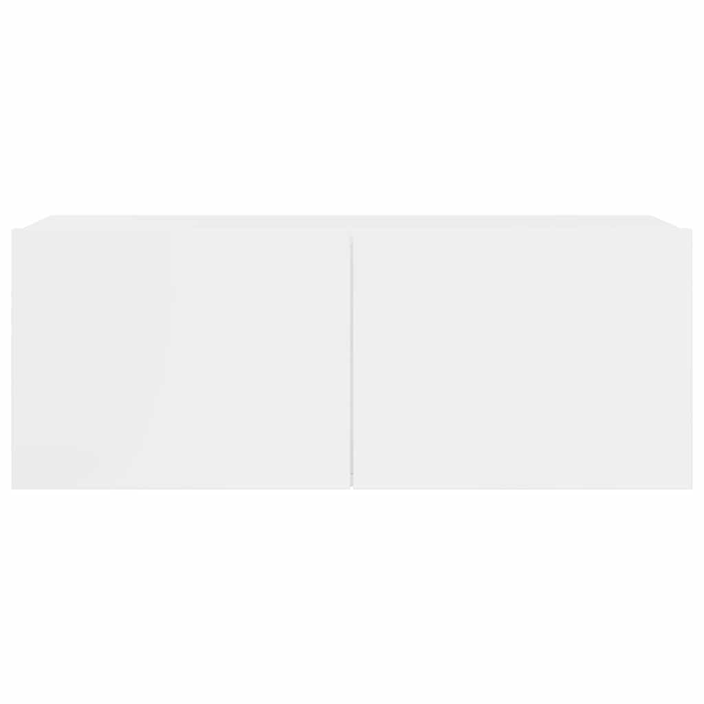 6 Piece TV Cabinet Set High Gloss White Engineered Wood