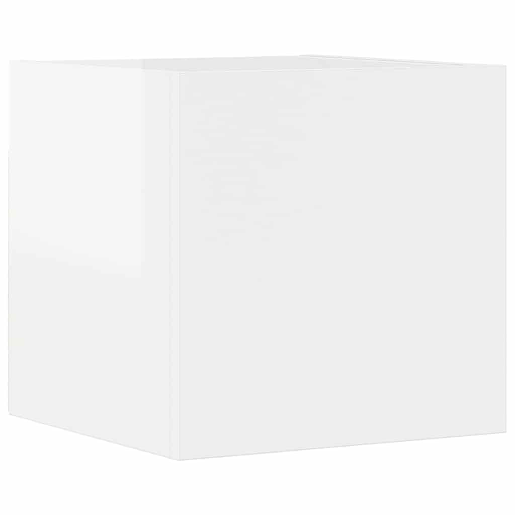 8 Piece TV Cabinet Set High Gloss White Engineered Wood