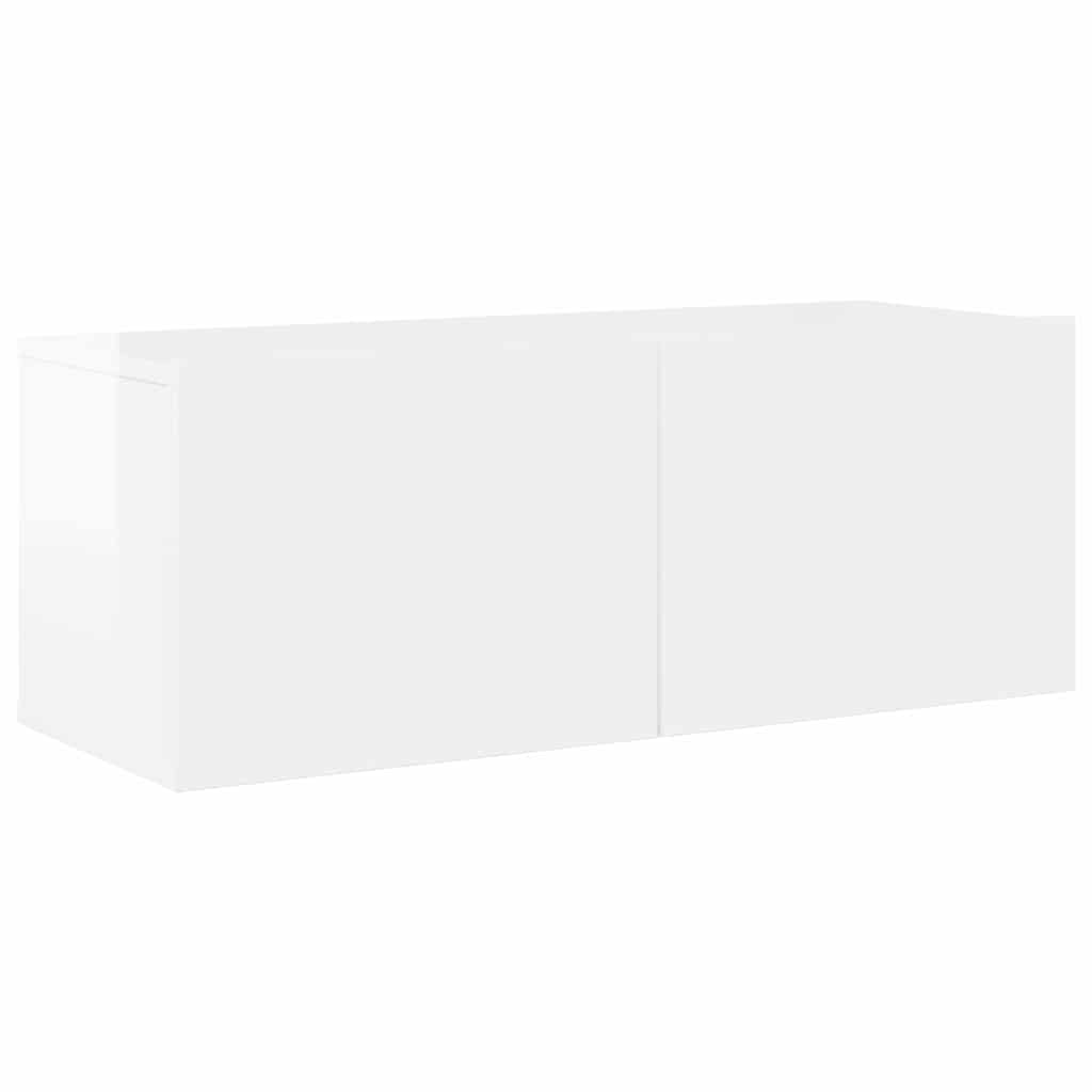 8 Piece TV Cabinet Set High Gloss White Engineered Wood