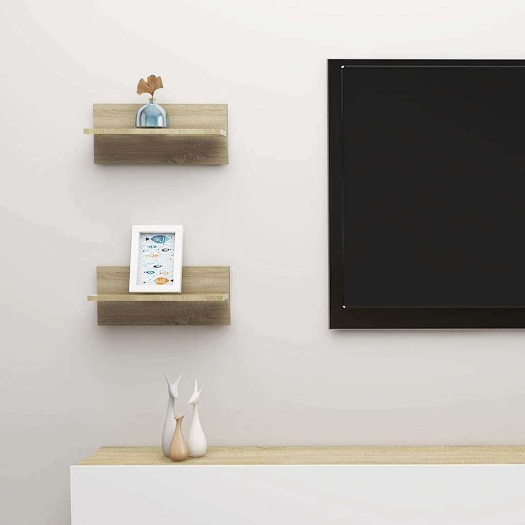 Wall Shelves 2 pcs Sonoma Oak 40x11.5x18 cm Engineered Wood