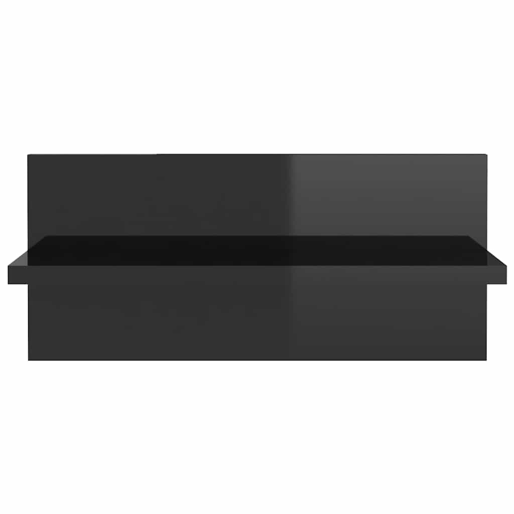 Wall Shelves 2 pcs High Gloss Black 40x11.5x18 cm