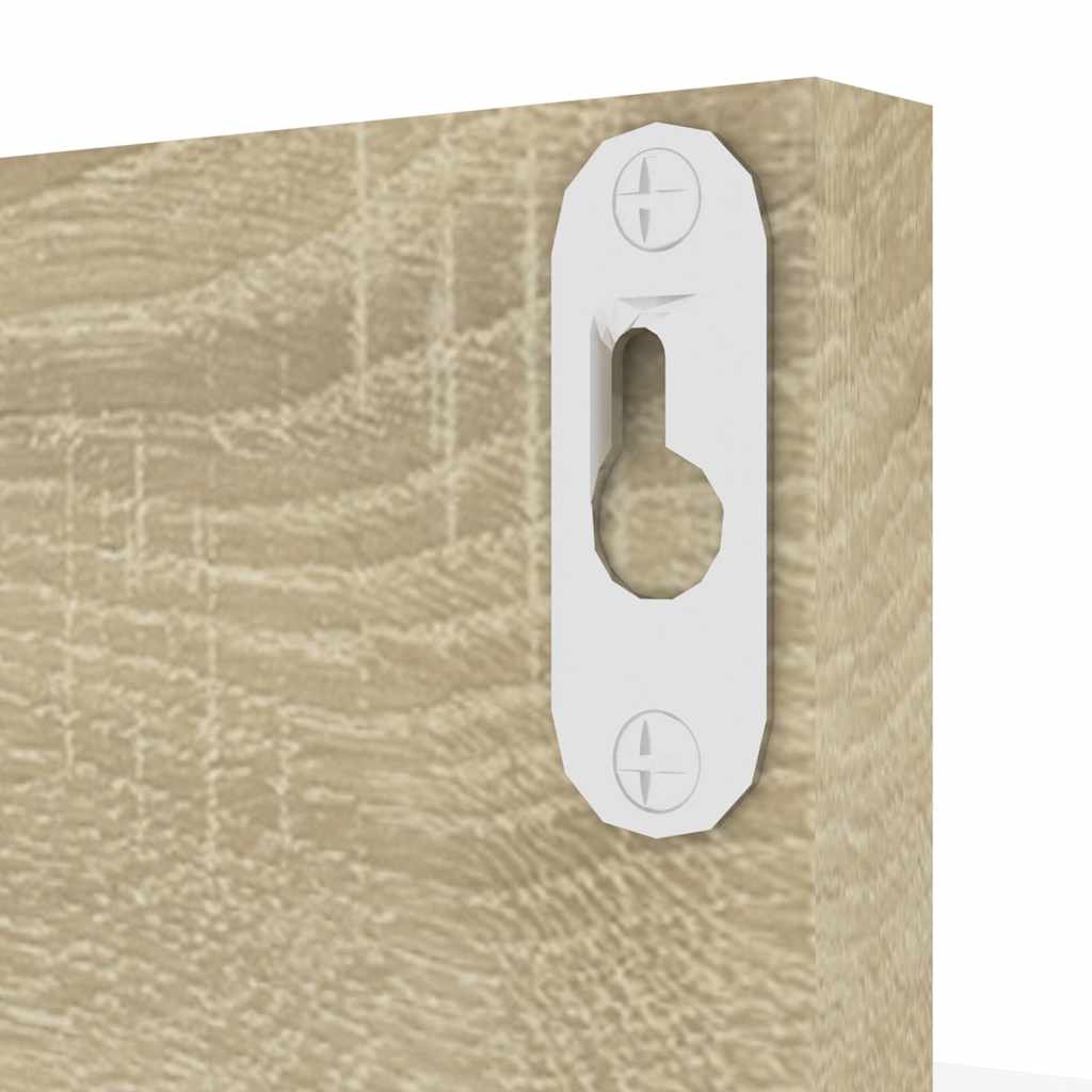 Wall Shelves 2 pcs White and Sonoma Oak 60x11.5x18 cm Engineered Wood