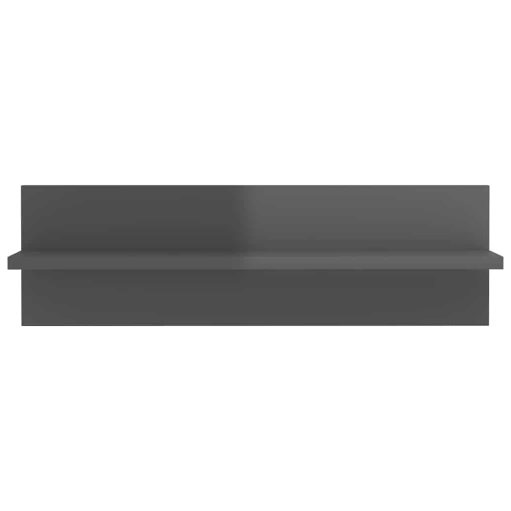 Wall Shelves 4 pcs High Gloss Grey 60x11.5x18 cm Engineered Wood
