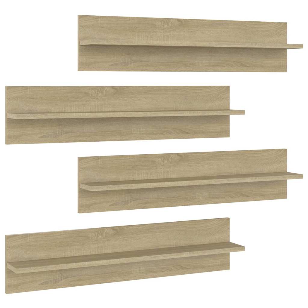 Wall Shelves 4 pcs Sonoma Oak 80x11.5x18 cm Engineered Wood