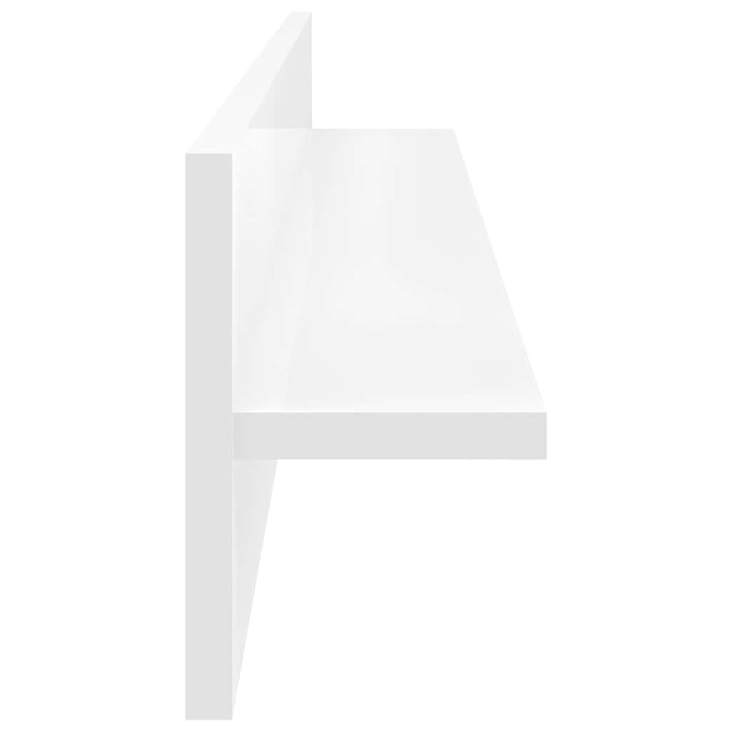 Wall Shelves 2 pcs High Gloss White 80x11.5x18 cm Engineered Wood
