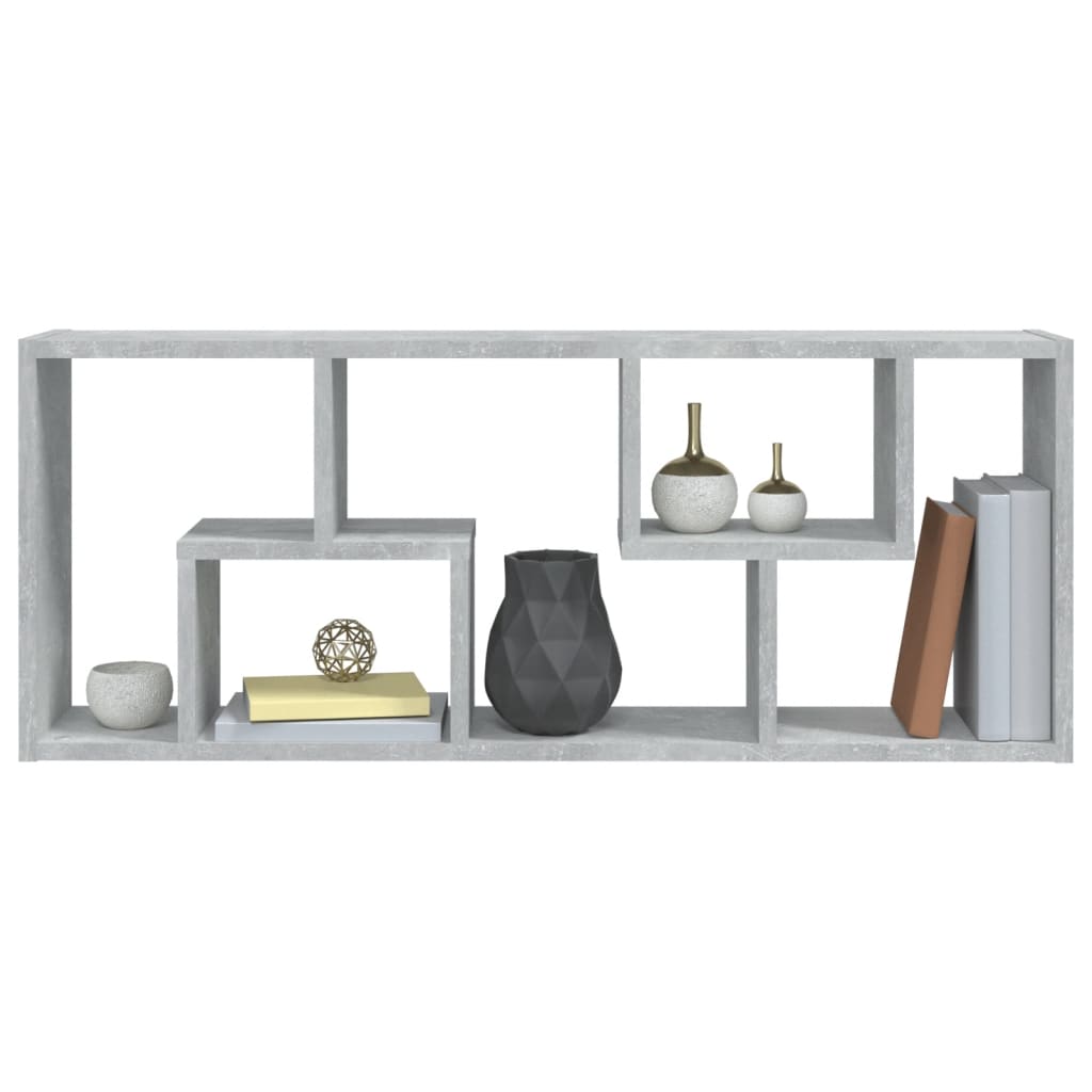 Wall Shelf Concrete Grey 36x16x90 cm Engineered Wood