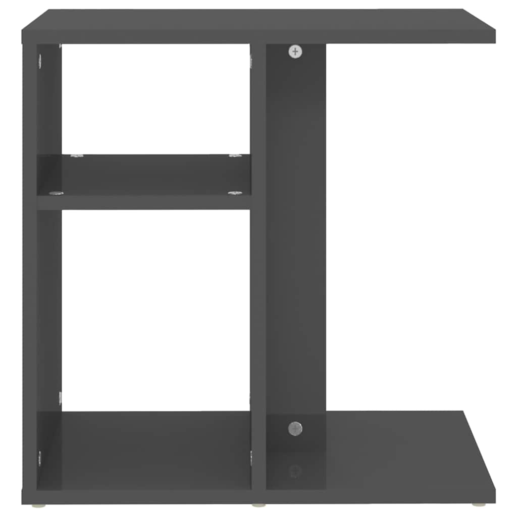 Side Table High Gloss Grey 50x30x50 cm Engineered Wood