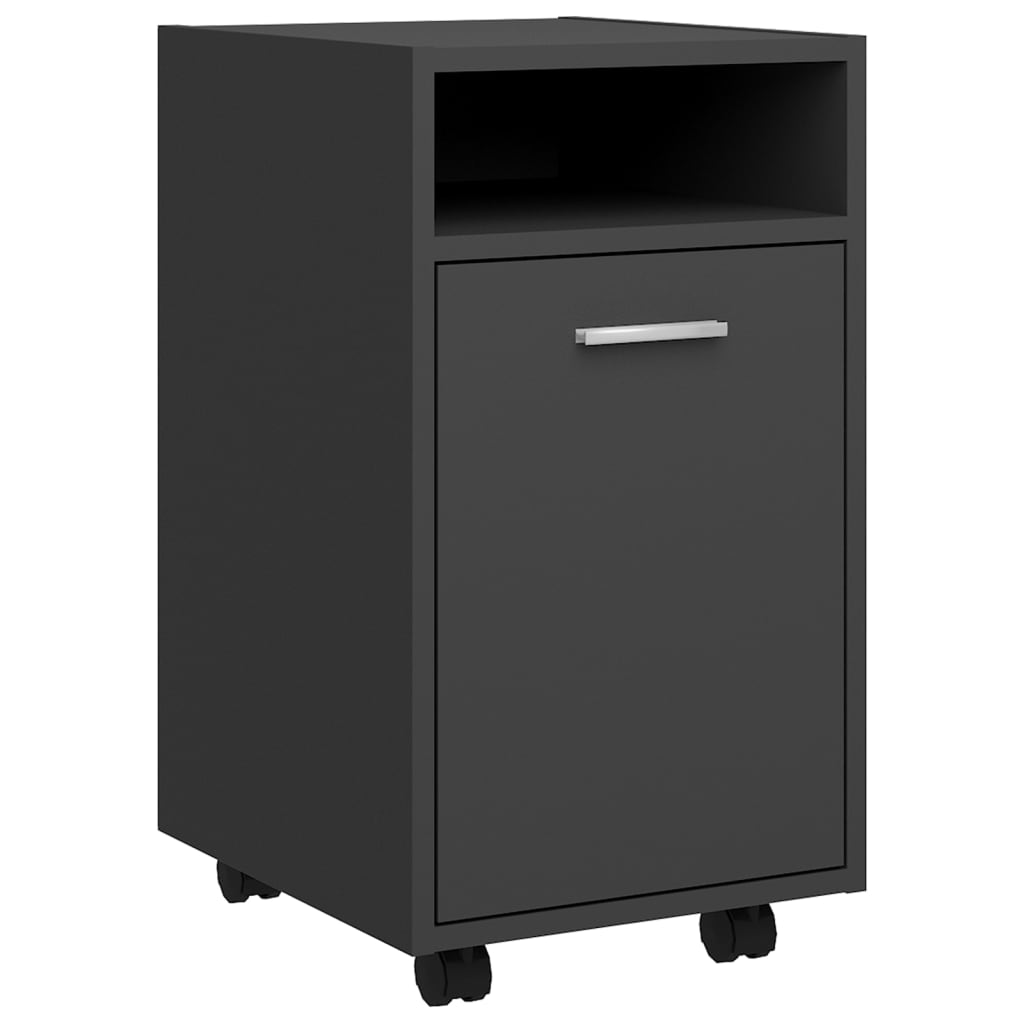 Side Cabinet with Wheels Grey 33x38x60 cm Engineered Wood