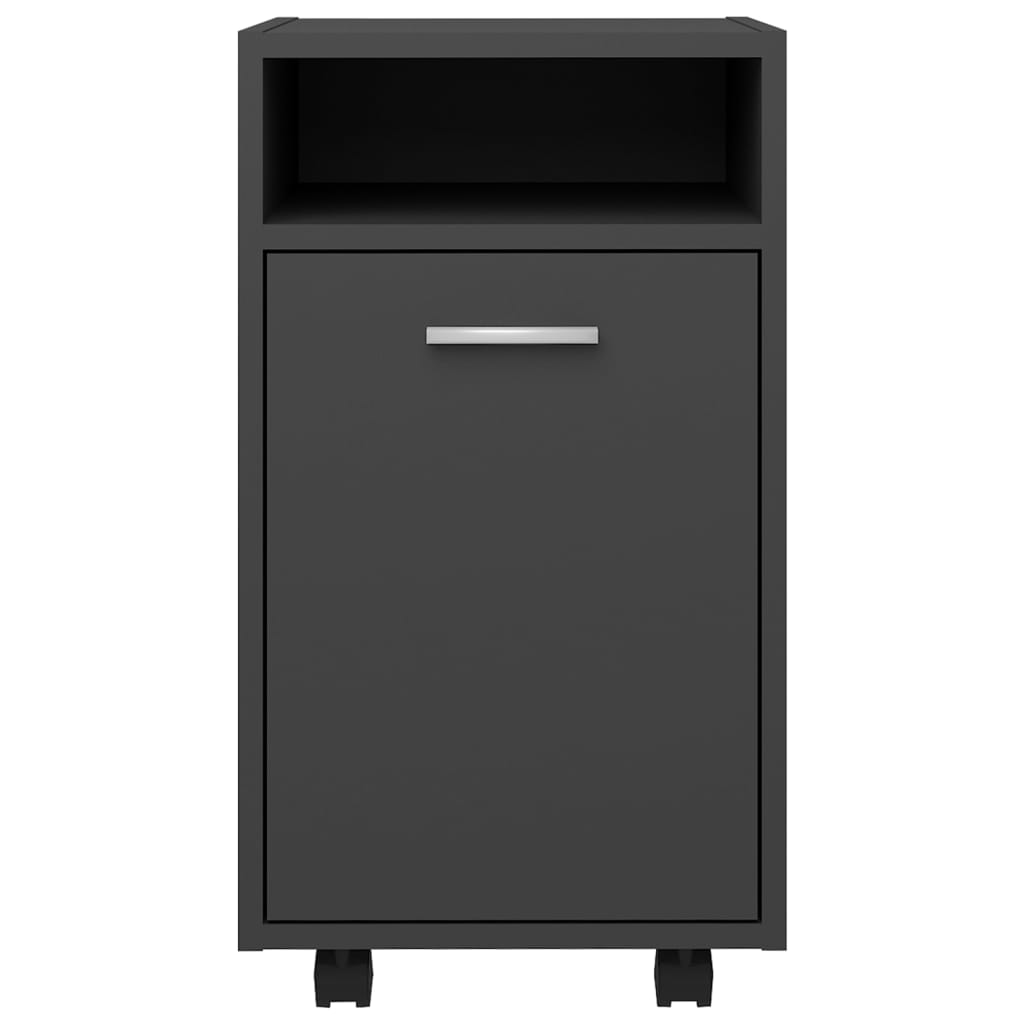 Side Cabinet with Wheels Grey 33x38x60 cm Engineered Wood