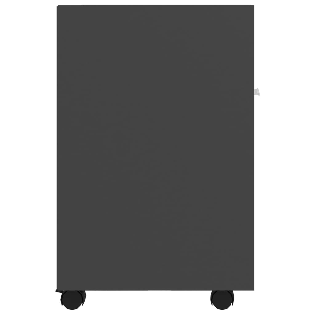 Side Cabinet with Wheels Grey 33x38x60 cm Engineered Wood