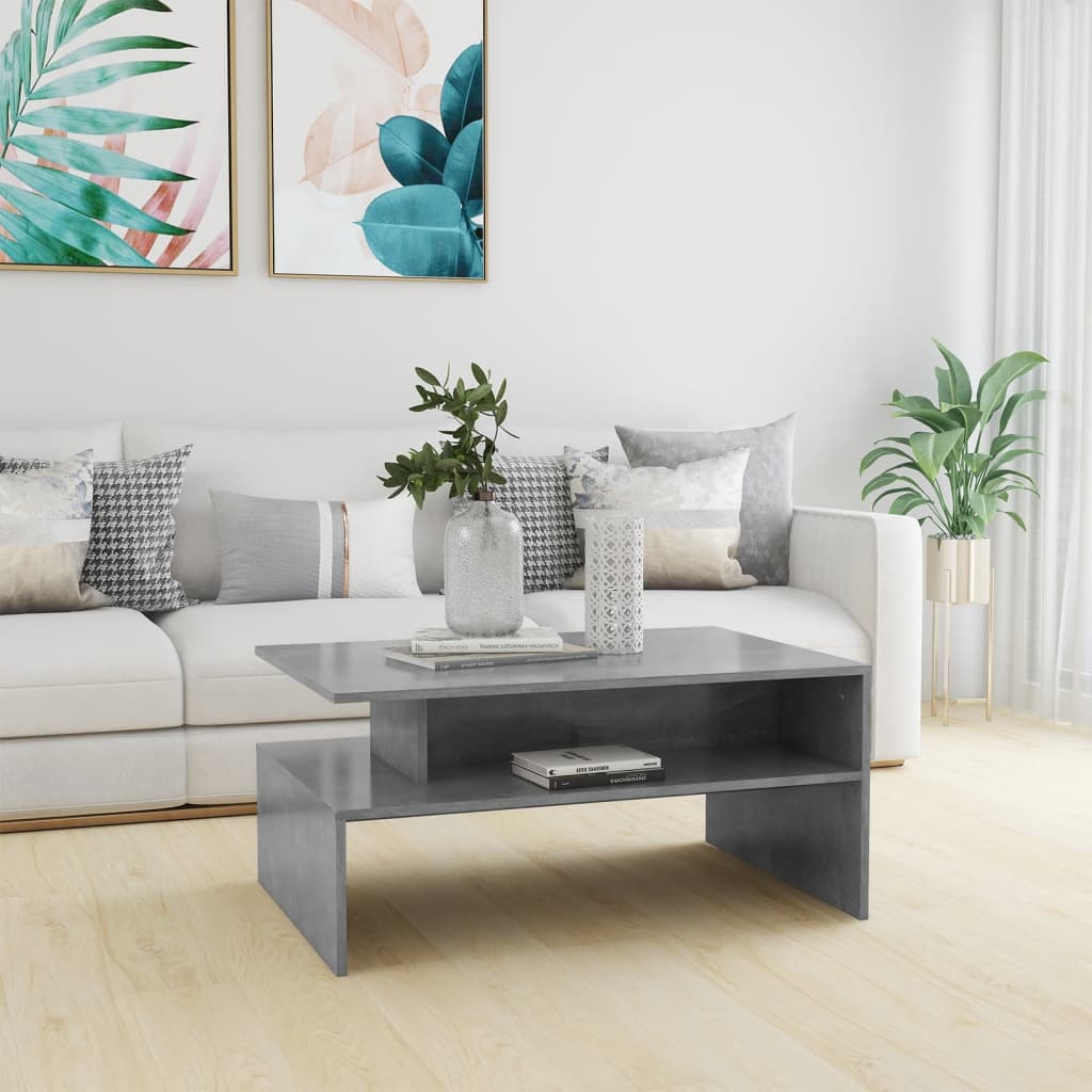 Coffee Table Concrete Grey 90x60x42.5 cm Engineered Wood