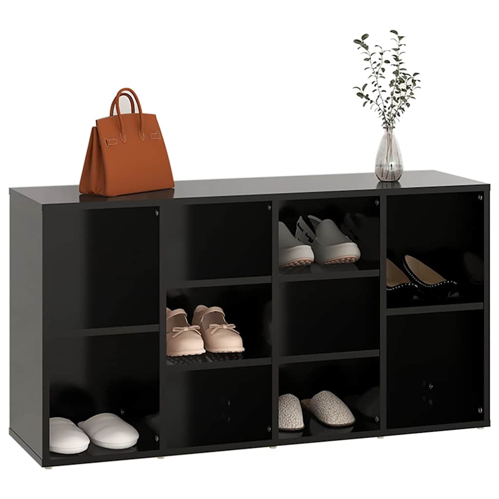 Shoe Bench Black 103x30x55 cm Engineered Wood