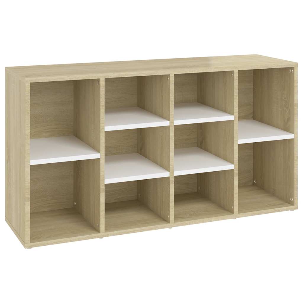 Shoe Bench White and Sonoma Oak 103x30x55 cm Engineered Wood