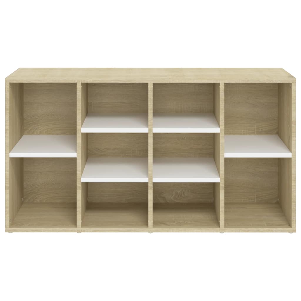 Shoe Bench White and Sonoma Oak 103x30x55 cm Engineered Wood