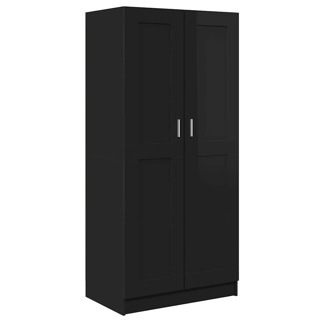 Wardrobe High Gloss Black 82.5x51.5x180 cm Engineered Wood