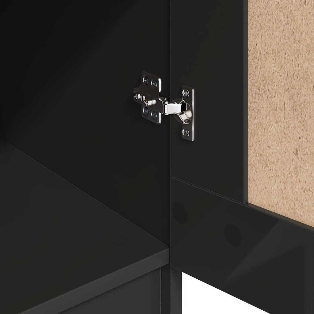 Wardrobe High Gloss Black 82.5x51.5x180 cm Engineered Wood