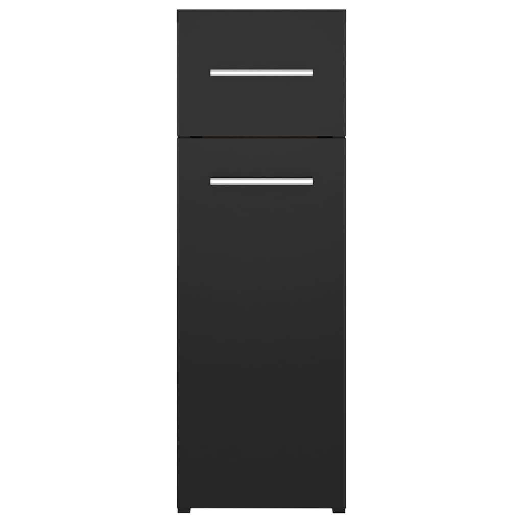 Apothecary Cabinet Black 20x45.5x60 cm Engineered Wood