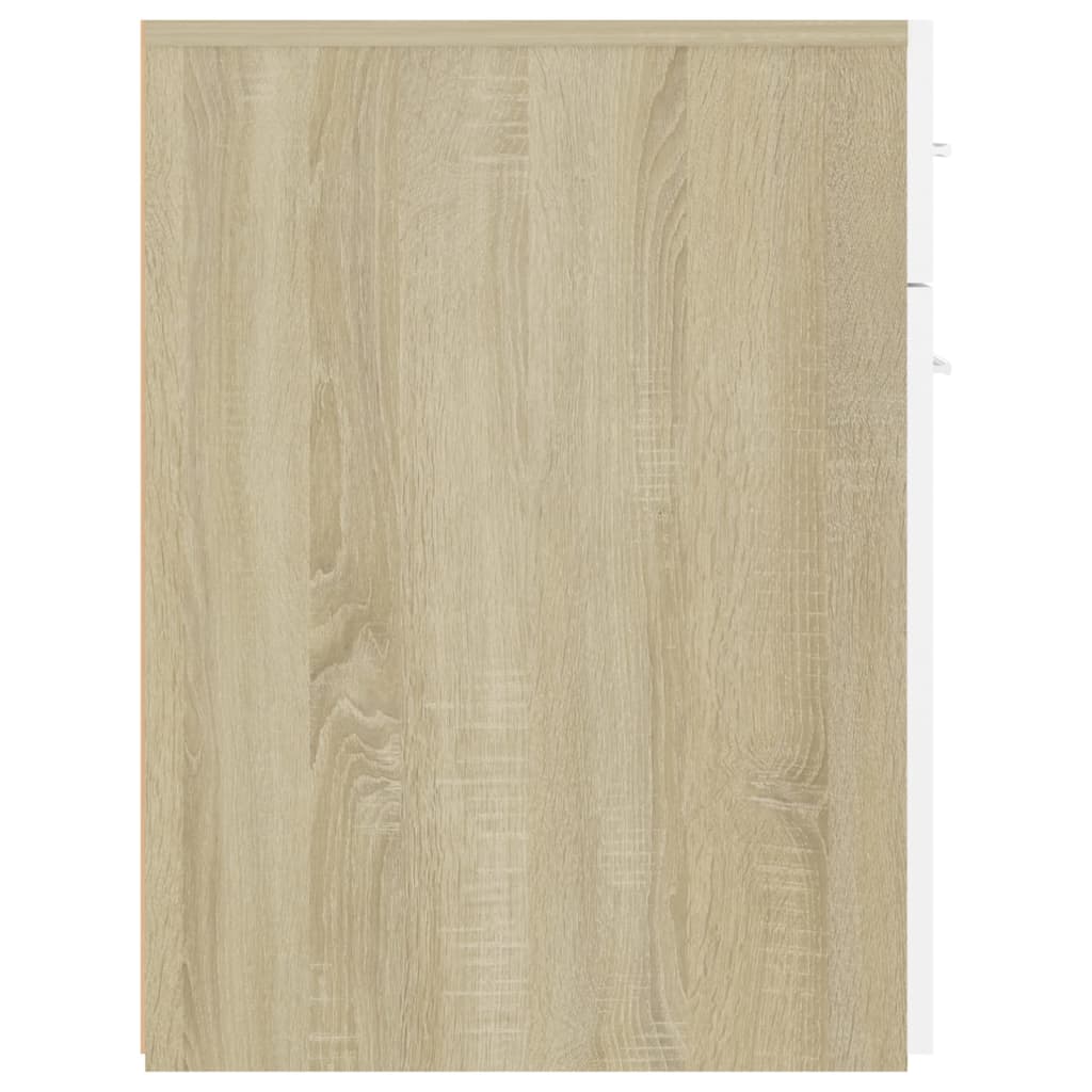 Apothecary Cabinet White and Sonoma Oak 20x45.5x60 cm Engineered Wood