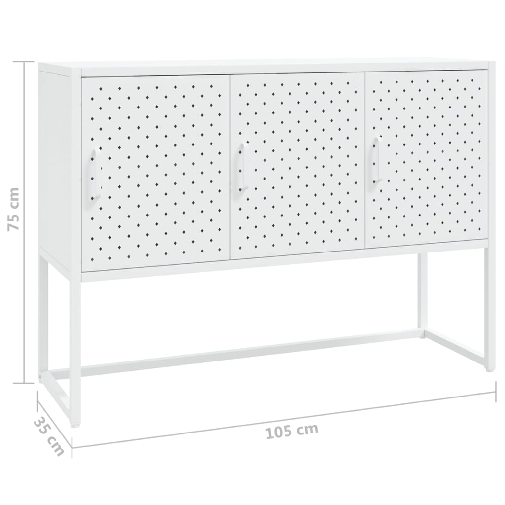 Sideboard White 105x35x75 cm Steel