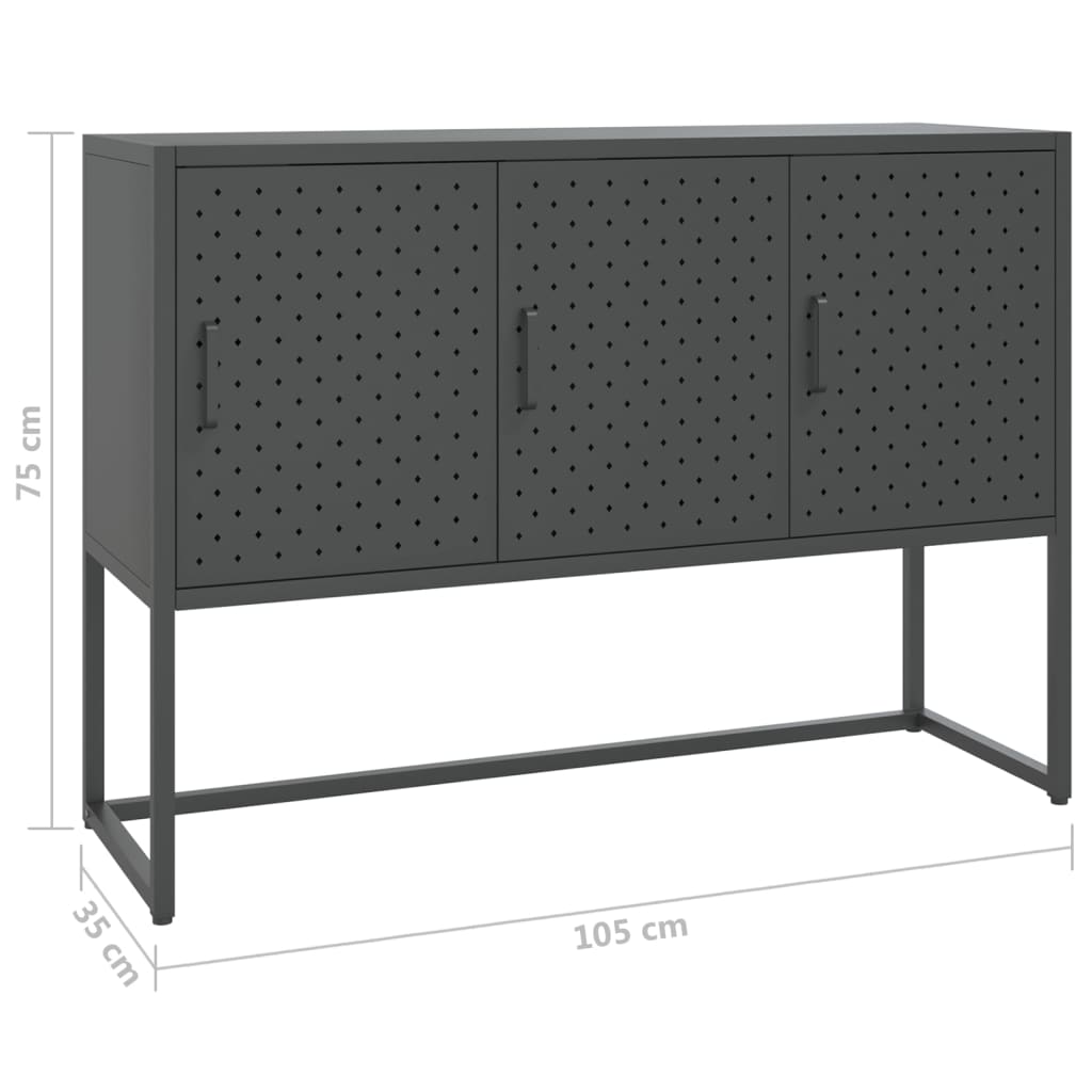 Sideboard Anthracite 105x35x75 cm Steel