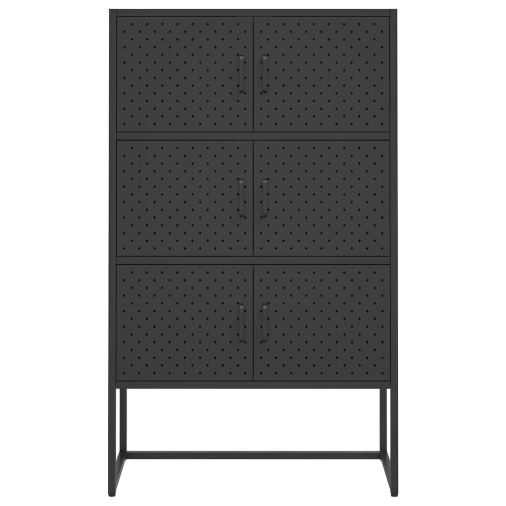 Highboard Black 80x35x135 cm Steel