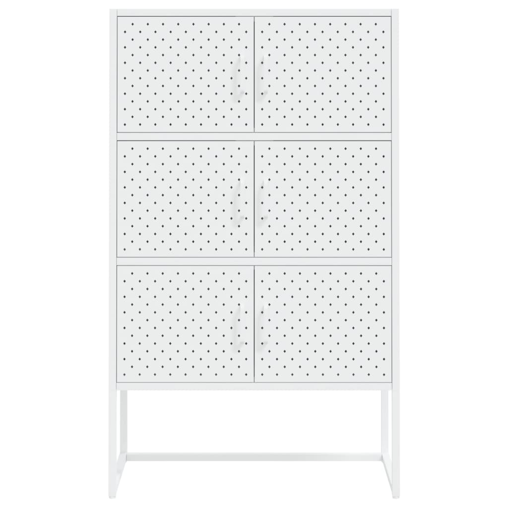 Highboard White 80x35x135 cm Steel